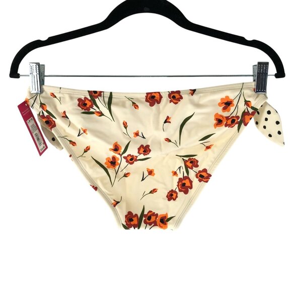 Xhilaration Womens Bikini Bottom Cheeky Floral Tie Sides Ivory Size L - Picture 2 of 4